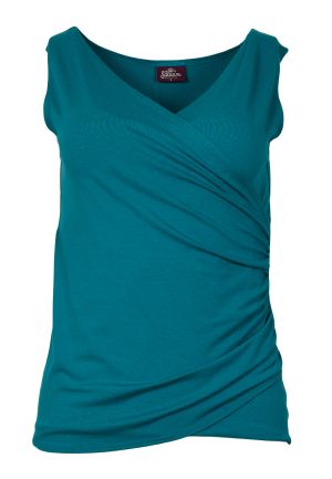 Sleeveless Wrap Top Solid: X-Small 1345 peacock