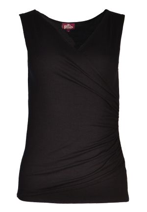Sleeveless Wrap Top Solid: X-Small 149 Black