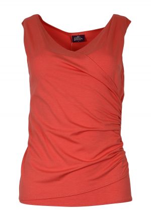 Sleeveless Wrap Top Solid: X-Small 1678 Coral