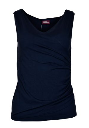 Sleeveless Wrap Top Solid-Small-224 Navy