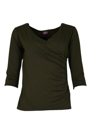 Wrap Top SALE!: 1206 Olive X-Small