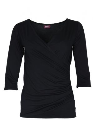 Wrap Top Solid-X-Small-149 Black