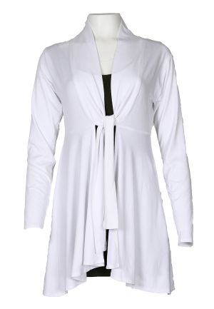 Lori Tie Jacket Print: 100 White Medium