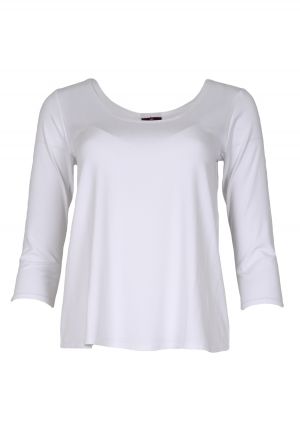 3/4 Sleeve Cora Top Solid: Small 100 White