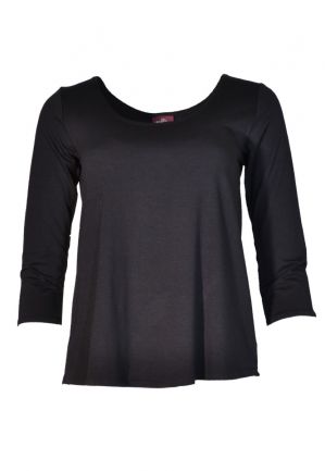 3/4 Sleeve Cora Top Solid: X-Small 149 Black