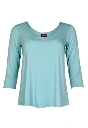 3/4 Sleeve Cora Top Solid: Small 1860 Nile Blue