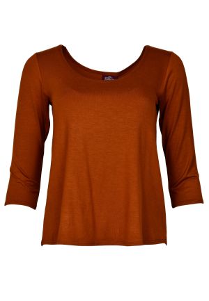 3/4 Sleeve Cora Top Solid: Small 1892 Amber