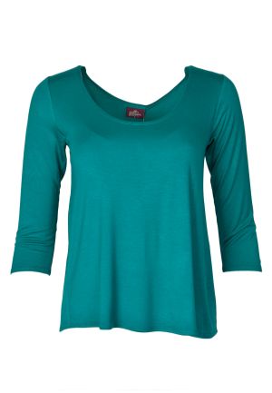 3/4 Sleeve Cora Top Solid: Small 1894 Emerald