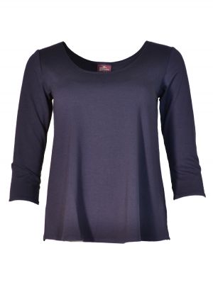 3/4 Sleeve Cora Top Solid: Small 224 Navy